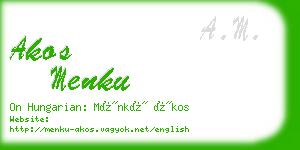 akos menku business card